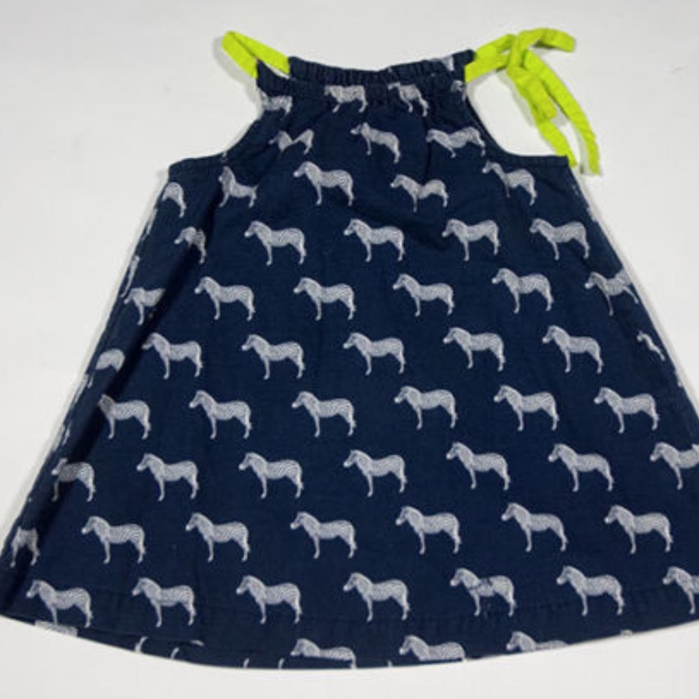 CHEROKEE GIRLS SIZE 9M DRESS ZEBRA PRINT NAVY BLUE